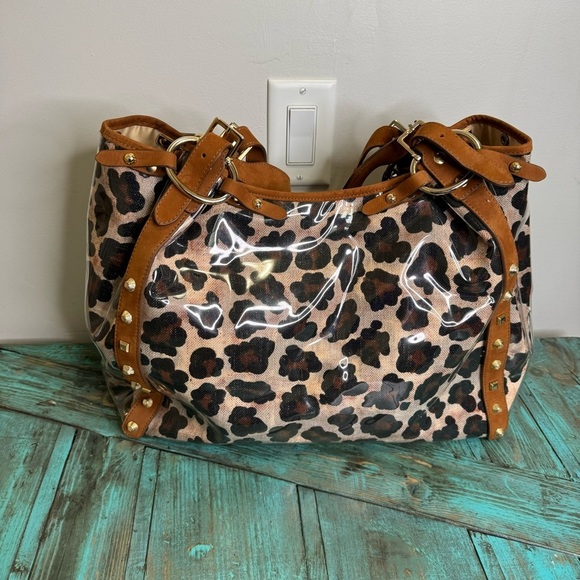 Stuart Weitzman PVC Animal Print Purse Mobwife - Picture 6 of 16